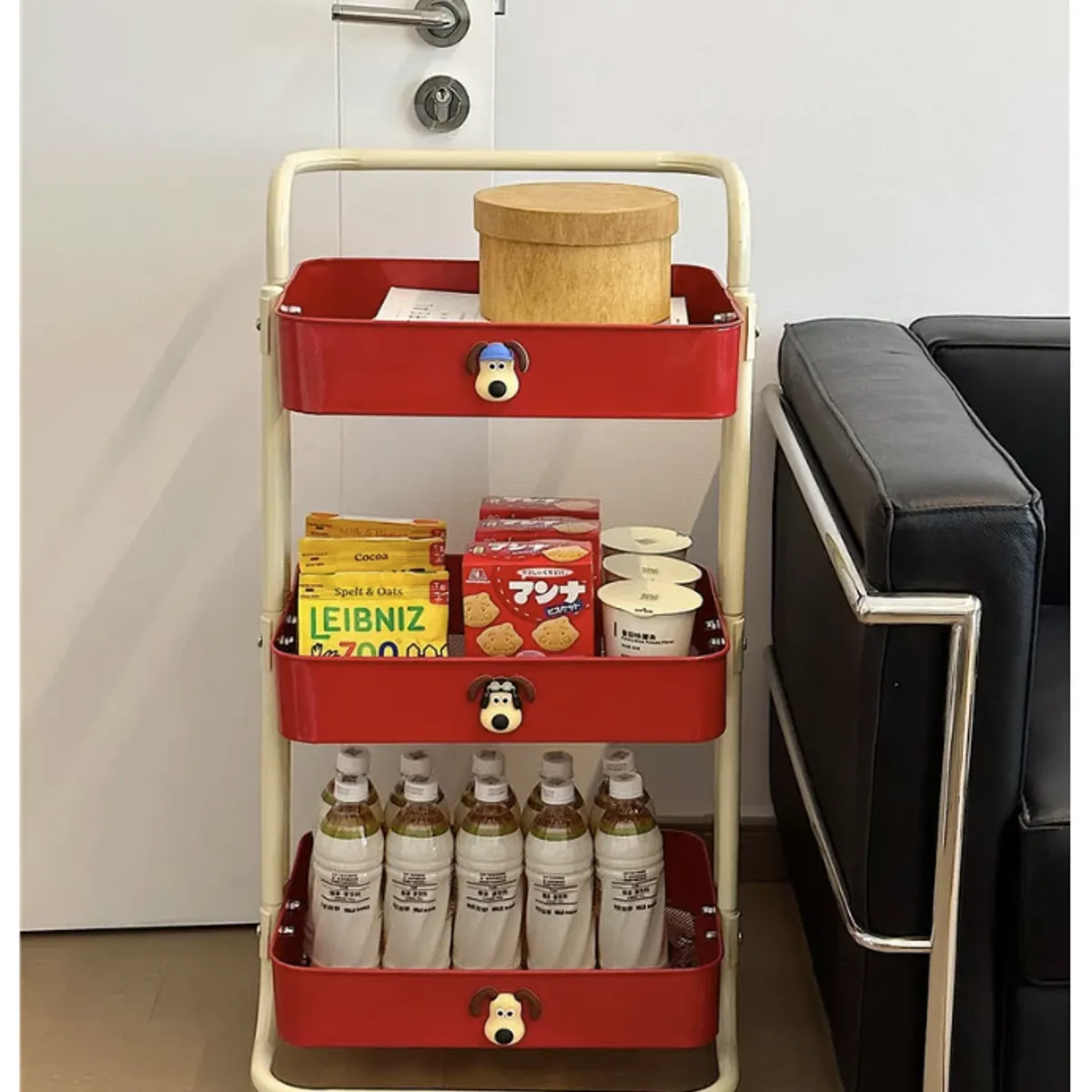 HOMER DESIGN - Carrito Organizador Metálico 3niveles Con Ruedas Con Stiker