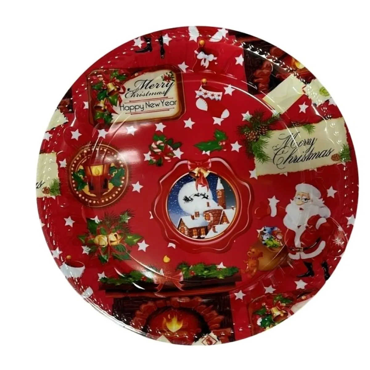 OEM - SET X 3 BANDEJA REDONDA NAVIDAD 36cmx4cm (DISEÑOS VARIOS)