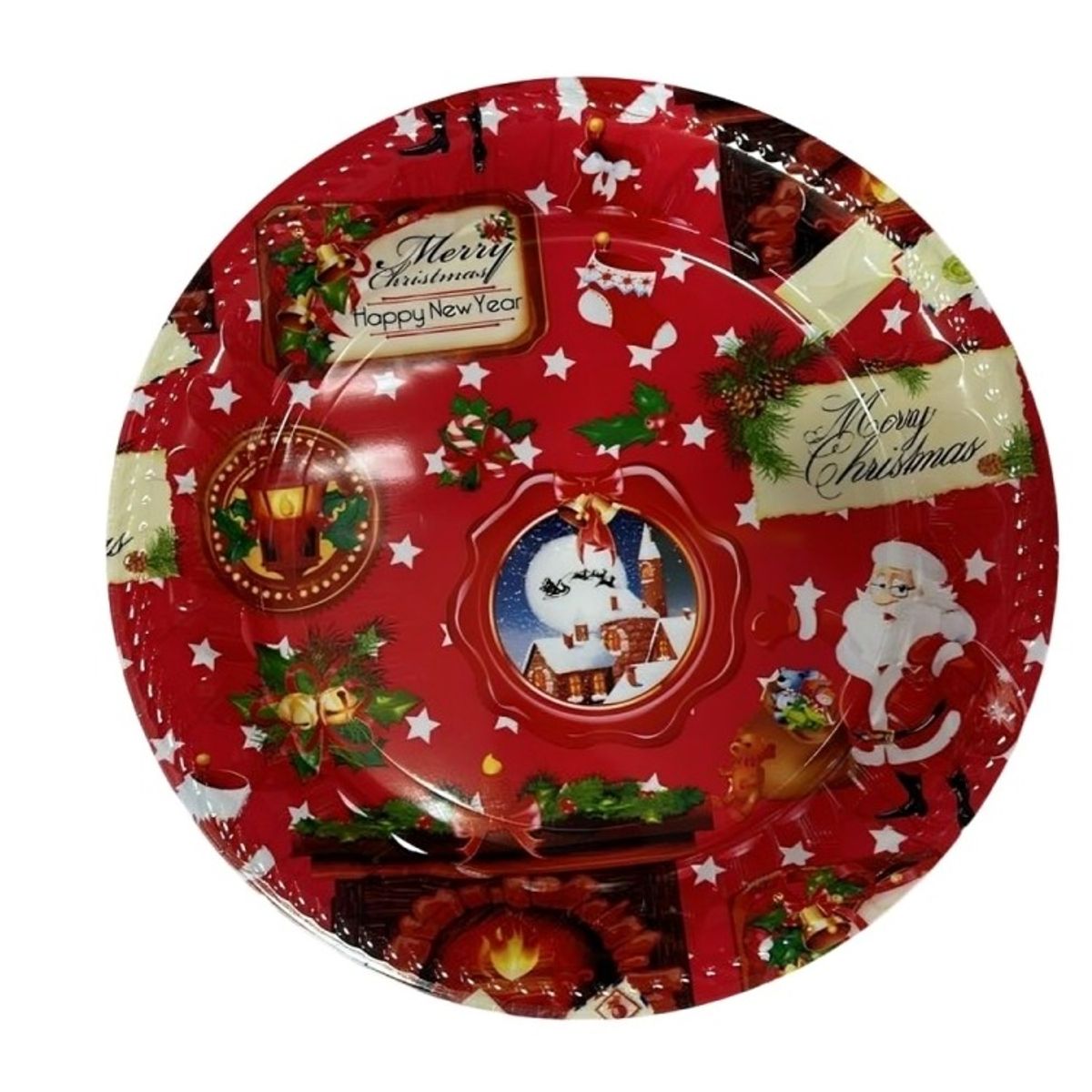 OEM - SET X 3 BANDEJA REDONDA NAVIDAD 36cmx4cm (DISEÑOS VARIOS)