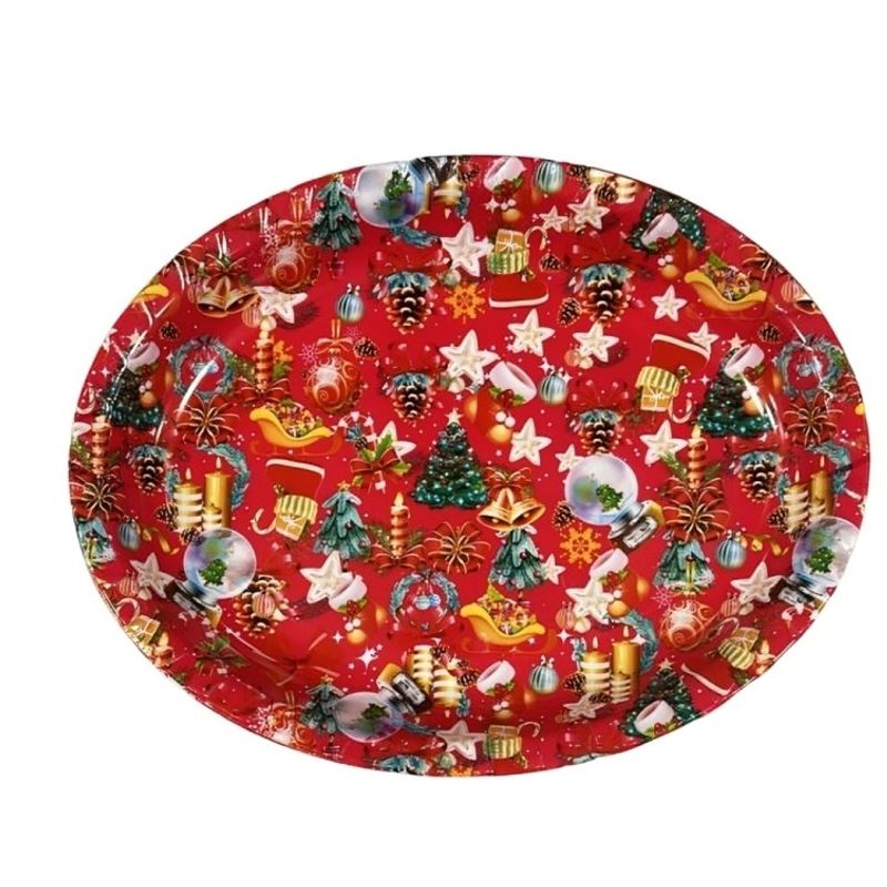 OEM - SET X 3BANDEJA OVALADA NAVIDAD 44cmx35X4cm