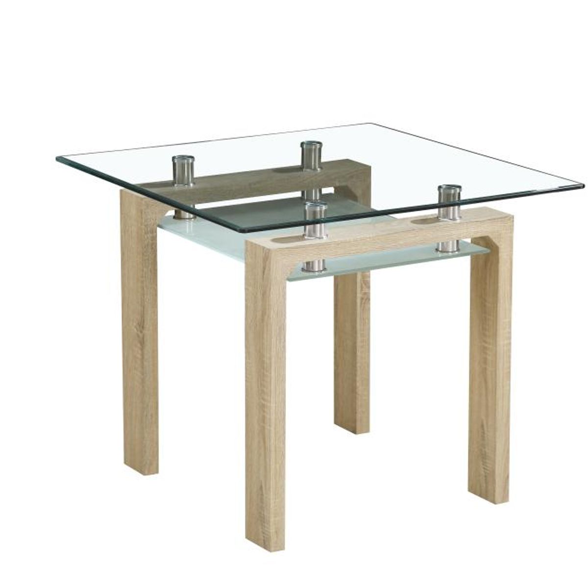SPAZZIO - Mesa comedor Prisma cuadrada natural + 4 sillas Retro albayalde