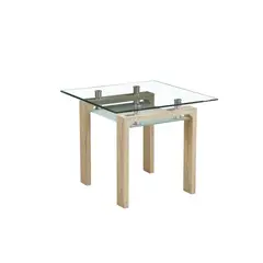 SPAZZIO - Mesa comedor Prisma cuadrada natural + 4 sillas Retro albayalde