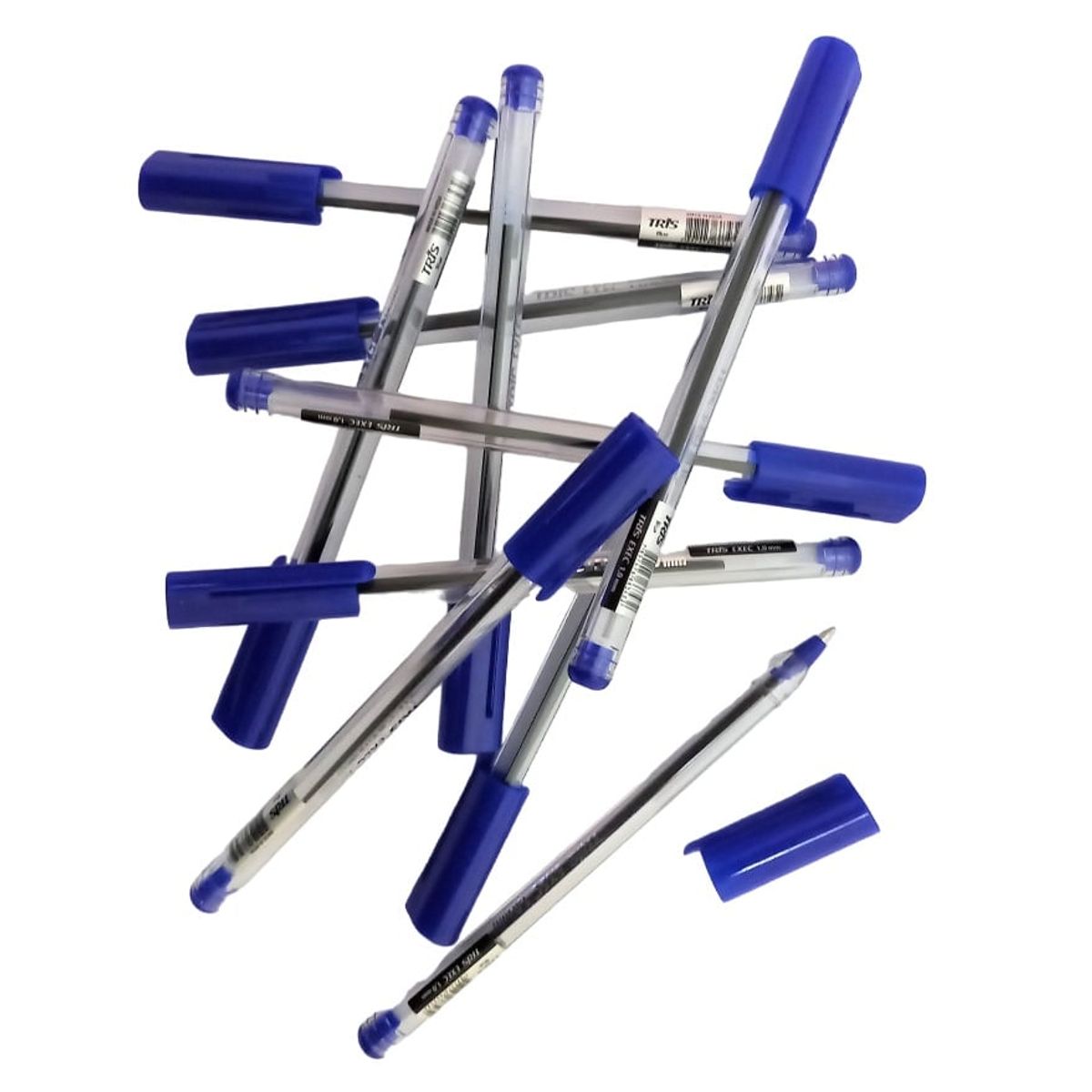 TRIS - Pack 10 Lápiz pasta tinta azul punta media 1.0mm