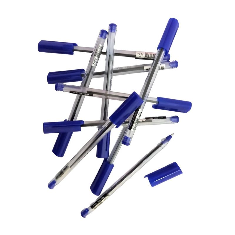 TRIS - Pack 10 Lápiz pasta tinta azul punta media 1.0mm
