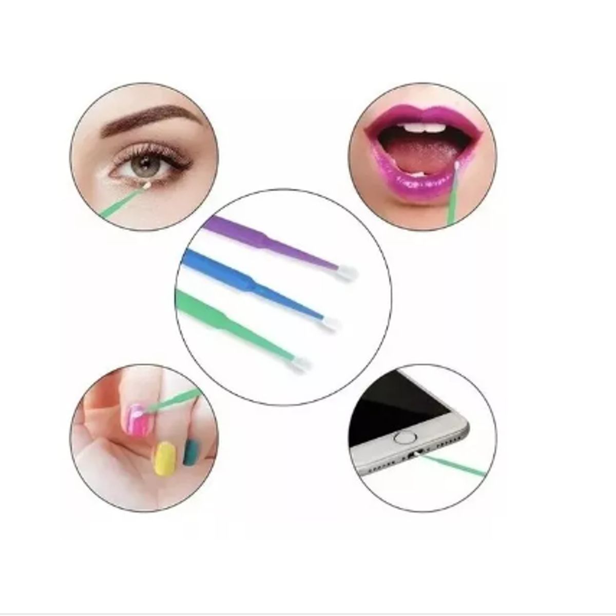 GENERICO - Palito De Algodón Para Pestañas 100 Unid