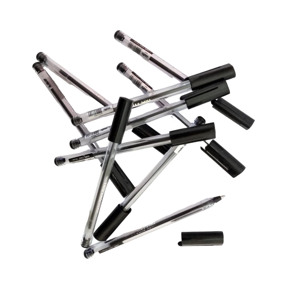 TRIS - Pack 10 Lápiz pasta tinta negra punta media 1.0mm