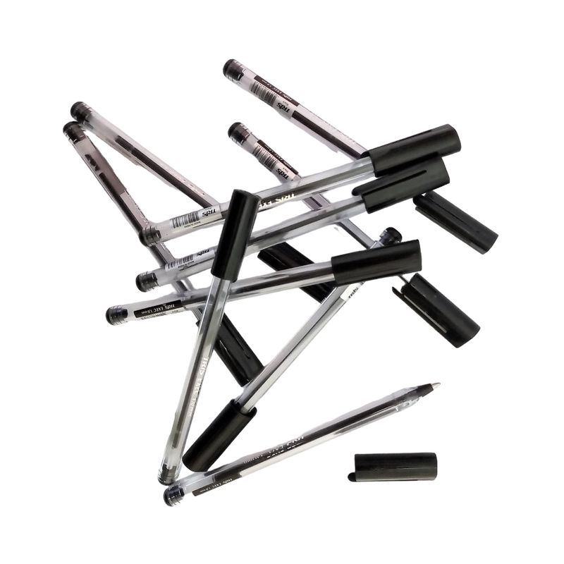 TRIS - Pack 10 Lápiz pasta tinta negra punta media 1.0mm