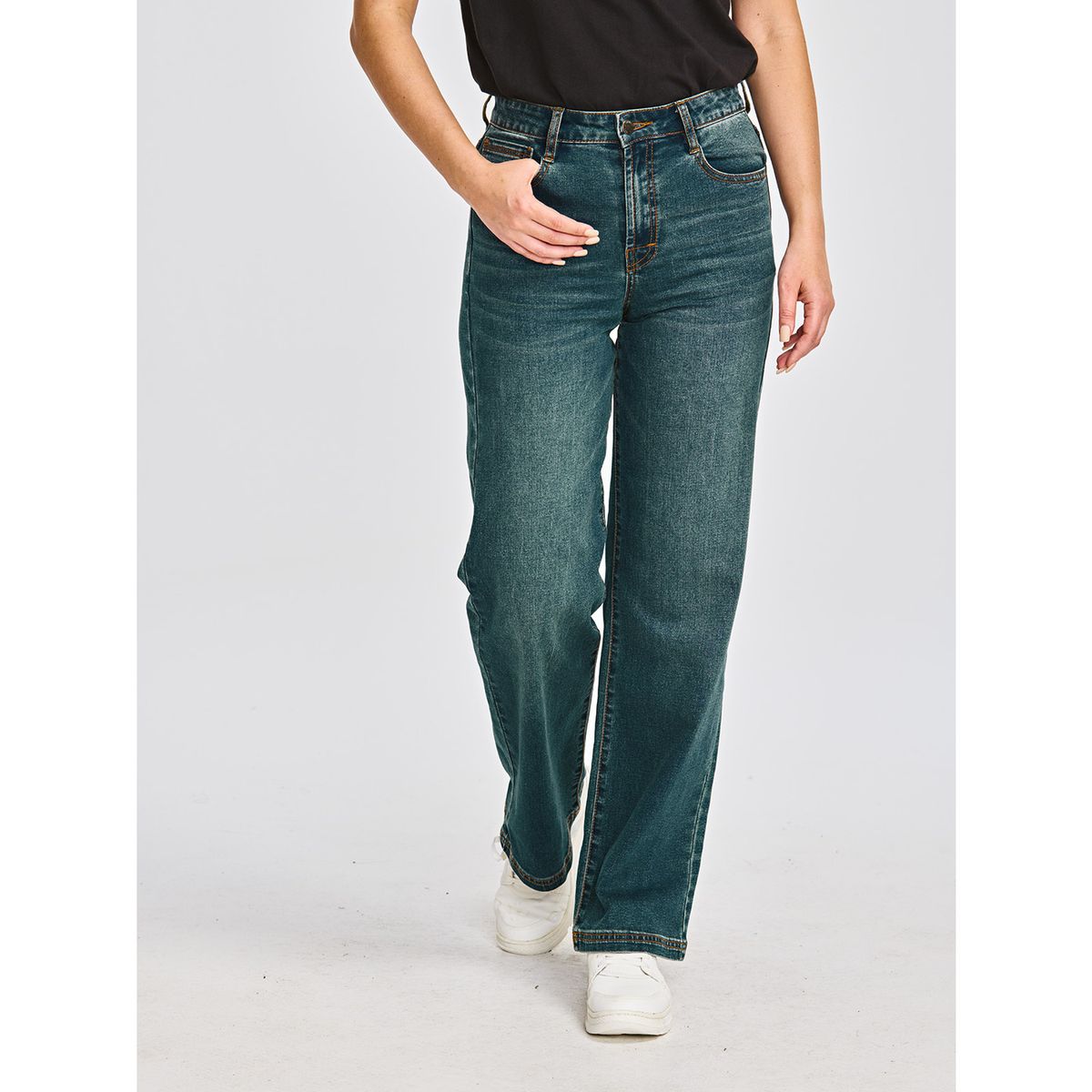 CAT - Jeans Mujer Triblend Stretch Denim Wide Leg Azul CAT