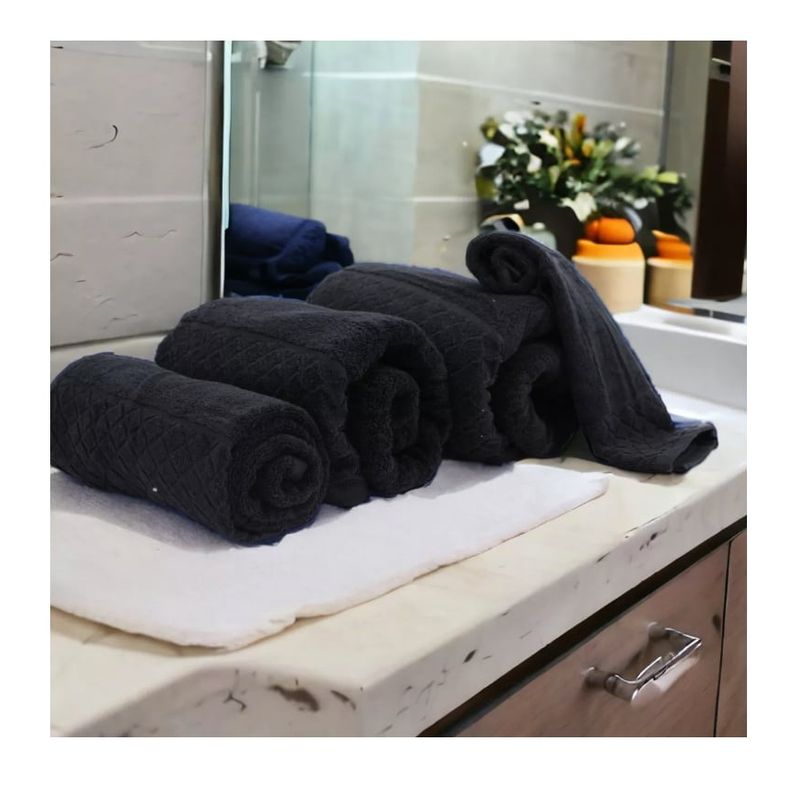 GENERICO - Toalla Extra Grande 100140cm 100% Algodon Color Negro Liso
