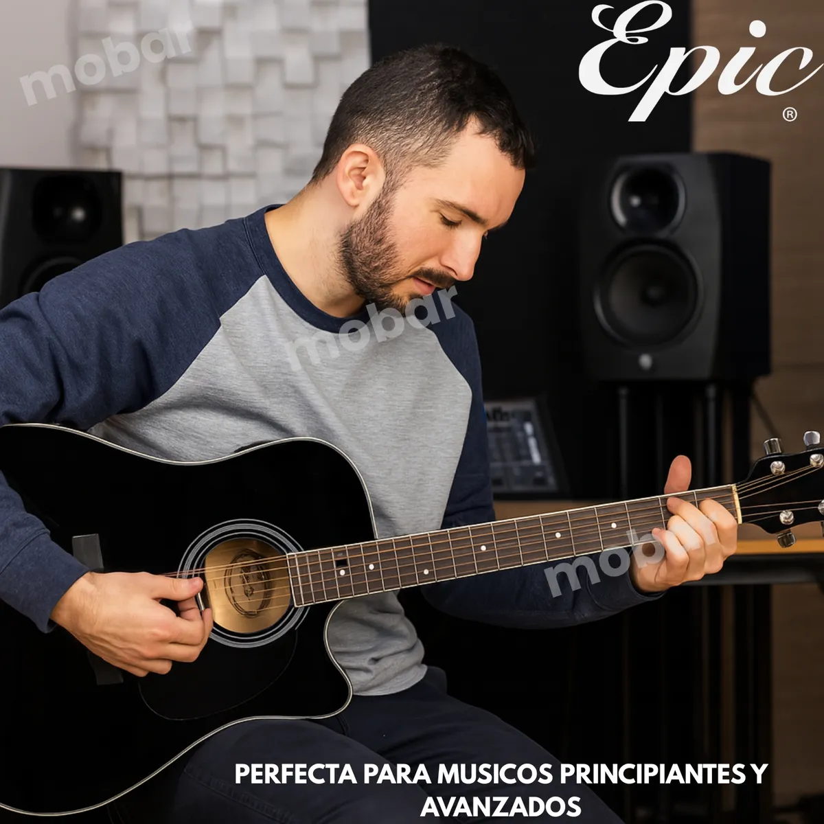 GENERICO - Guitarra Electroacustica Cutaway Epic Ea41 Abeto 21 Trastes Black