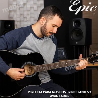 Imagen 2 del producto Guitarra Electroacustica Cutaway Epic Ea41 Abeto 21 Trastes Black