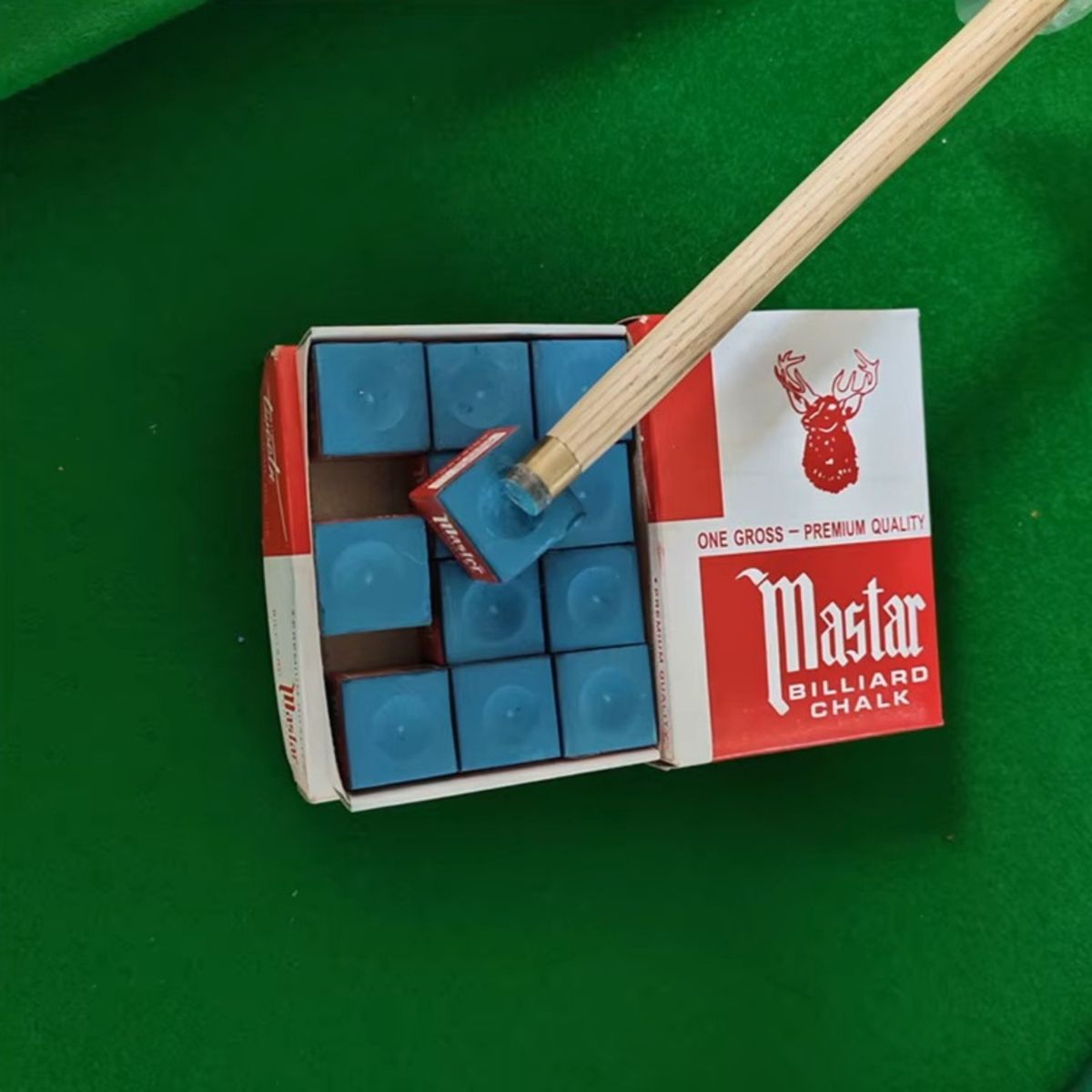 PWRFITNESS - Tiza Master para Taco de Billar – 12 Unidades Azul