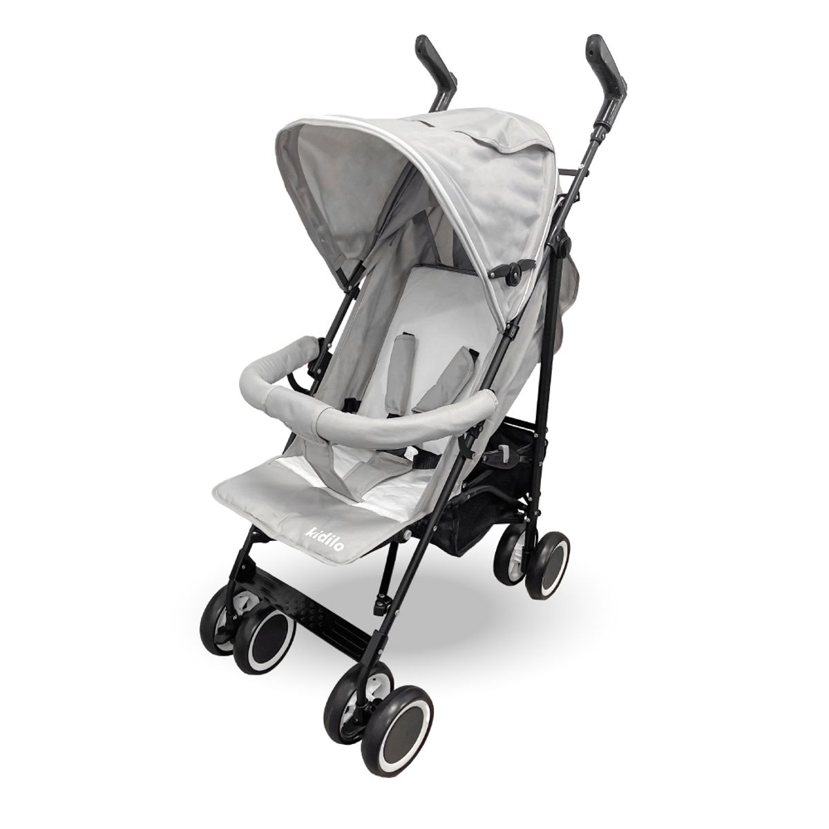 KIDSTAR - Coche Paseo Bebé Plegable Kidstar Gris Toldo Extensible