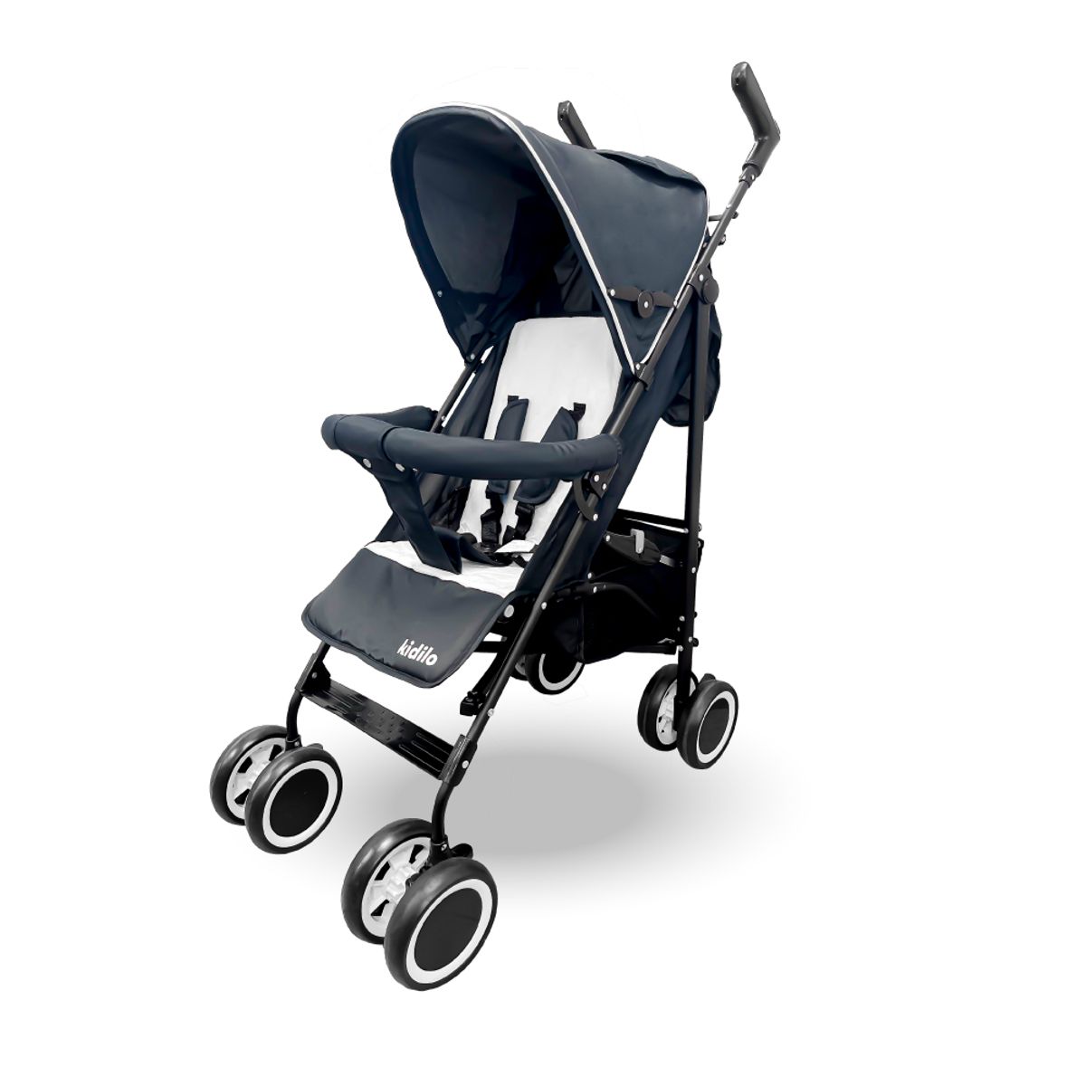 KIDSTAR - Coche Paseo Bebé Plegable Kidstar Azul Toldo Extensible