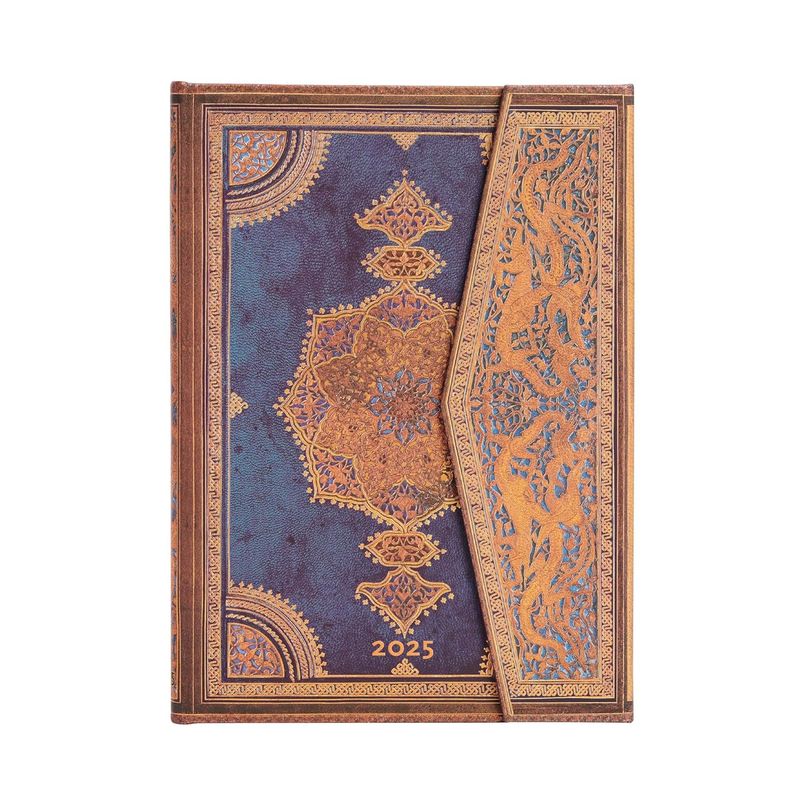 PAPER BLANKS - Agenda 2025 Safavid Indigo Midi Vista Semana Tapa Dura
