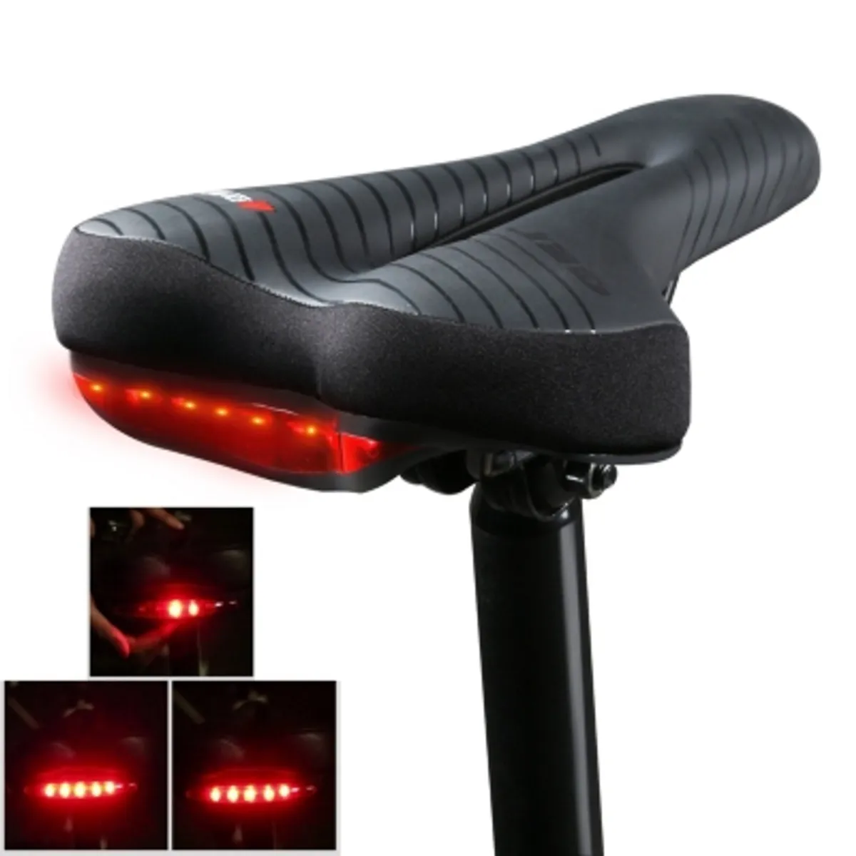 GENERICO - Sillín Gel Antiprostático con Luz  Asiento Bicicleta