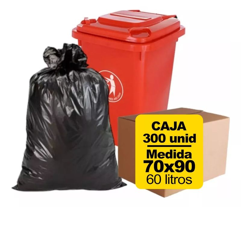 GENERICO - Bolsa De Basura 70x90 60l Caja De 300uds - Al Mayor