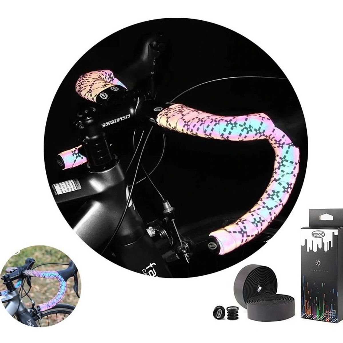 GENERICO - Cinta De Manillar Reflectante Geométrica Para Bicicleta