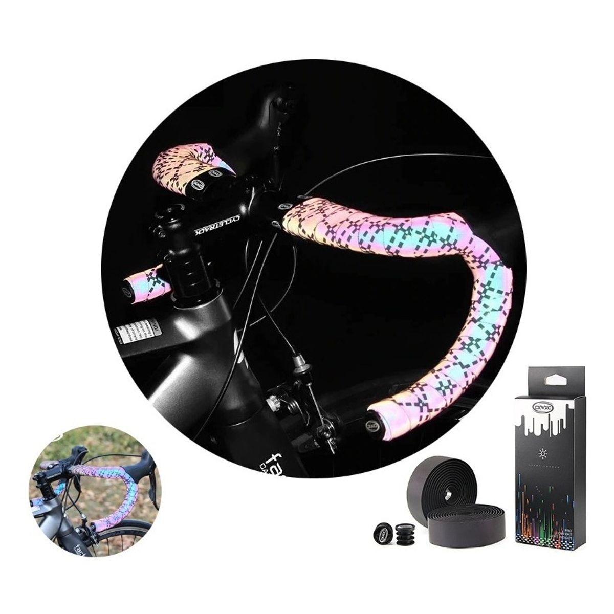 GENERICO - Cinta De Manillar Reflectante Geométrica Para Bicicleta