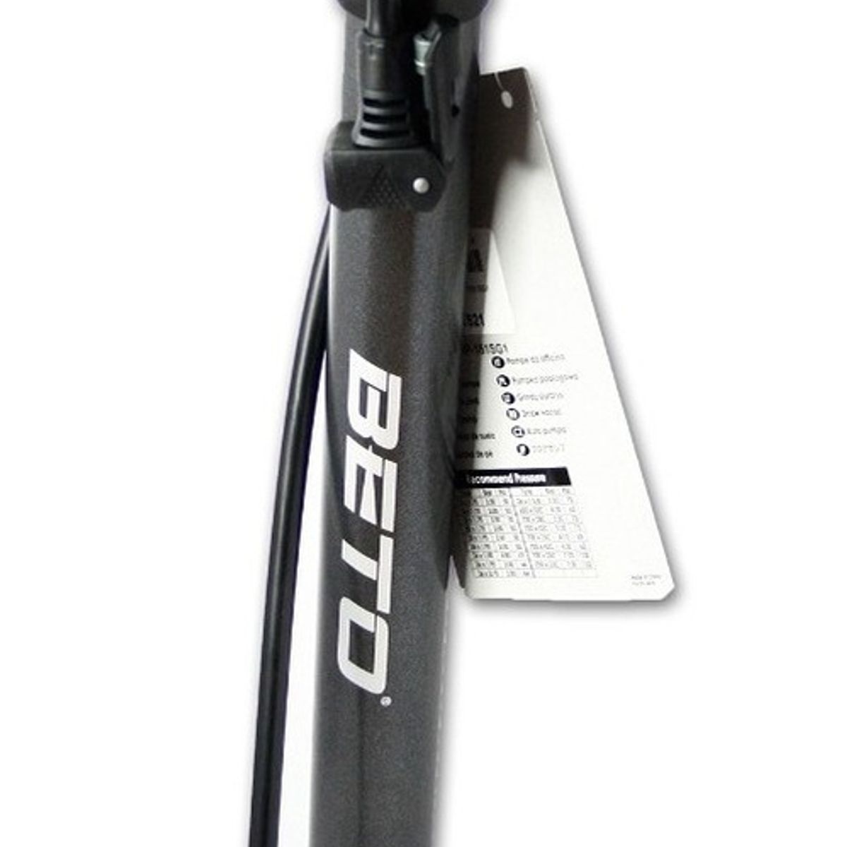 BETO - Bombín De Pie Beto 160 Psi Con Manómetro Presta / Schrader