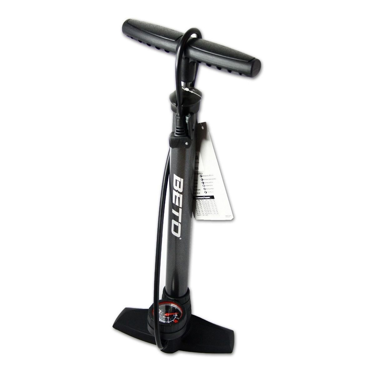 BETO - Bombín De Pie Beto 160 Psi Con Manómetro Presta / Schrader
