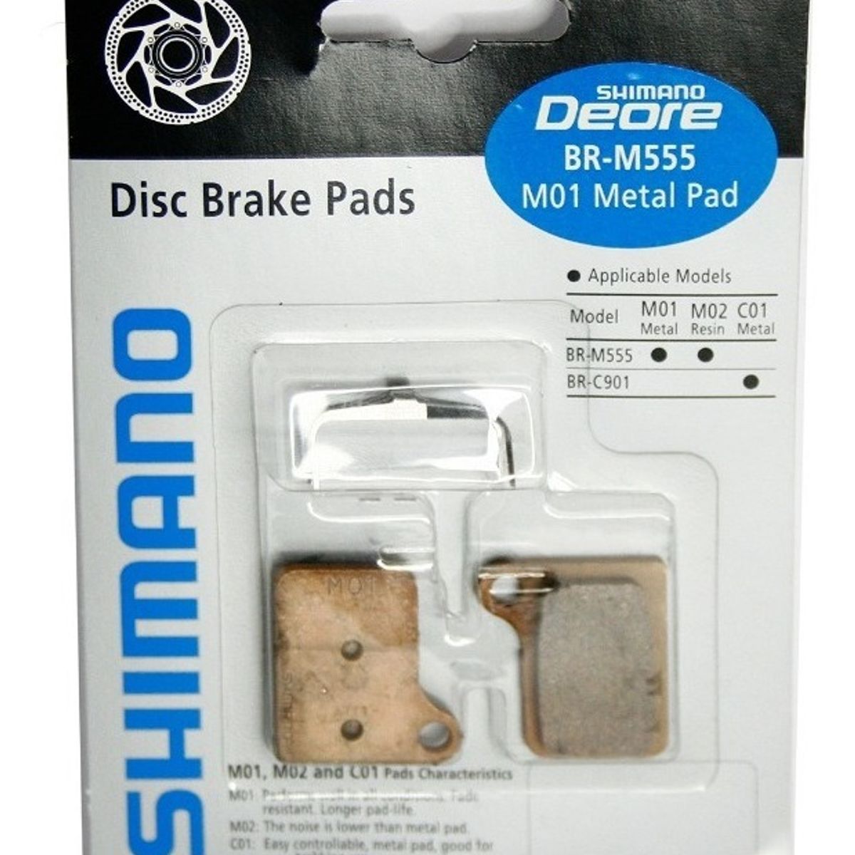 SHIMANO - Pastillas De Freno Shimano M01 Para Br-m555 Deore Metálica