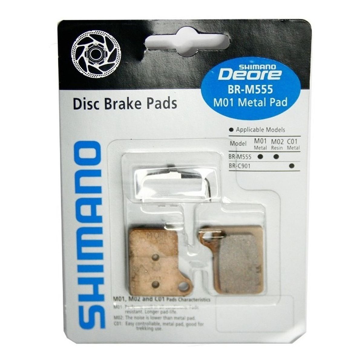 SHIMANO - Pastillas De Freno Shimano M01 Para Br-m555 Deore Metálica