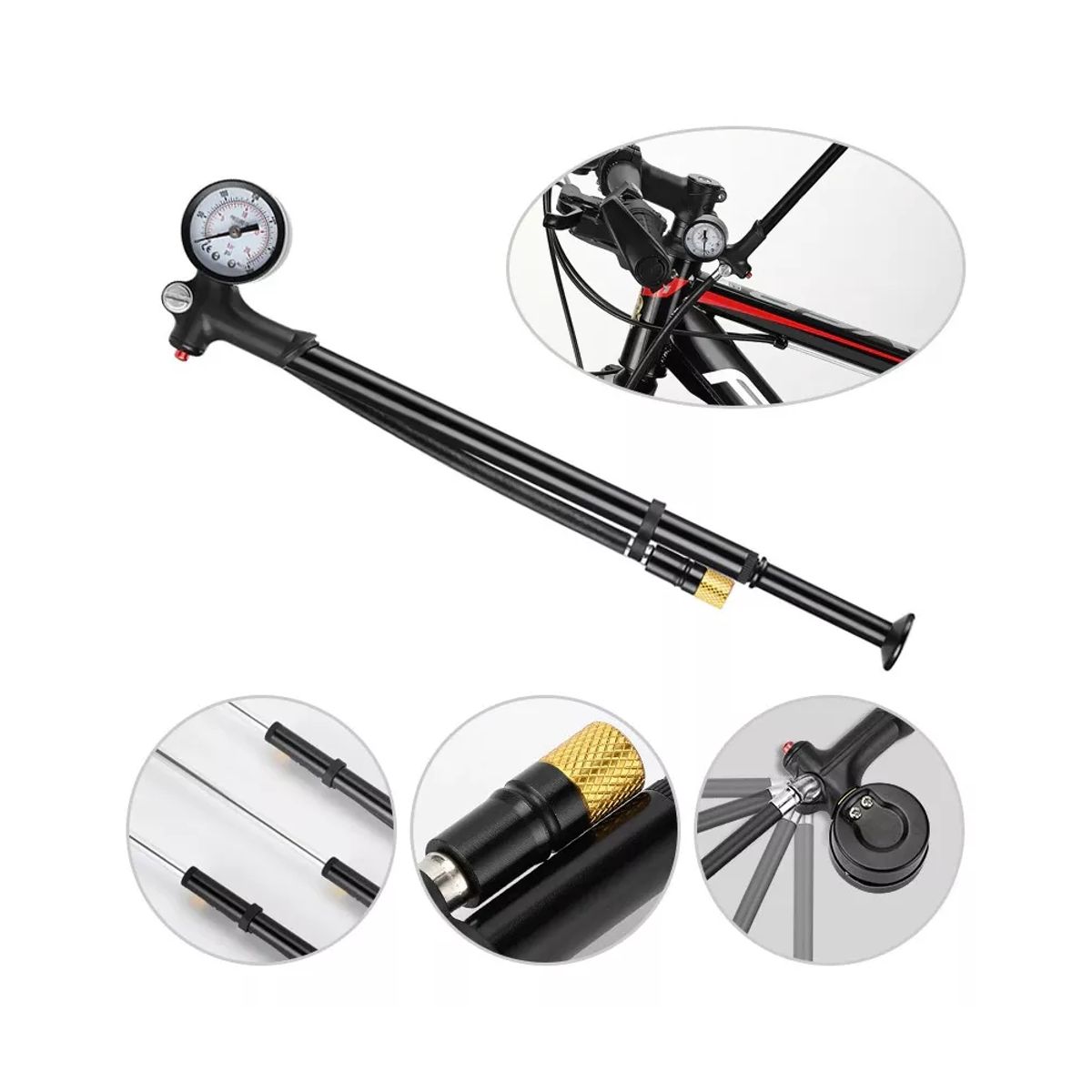 GENERICO - Bombín De Horquilla Y Shock De Aluminio 300 Psi Suspensión