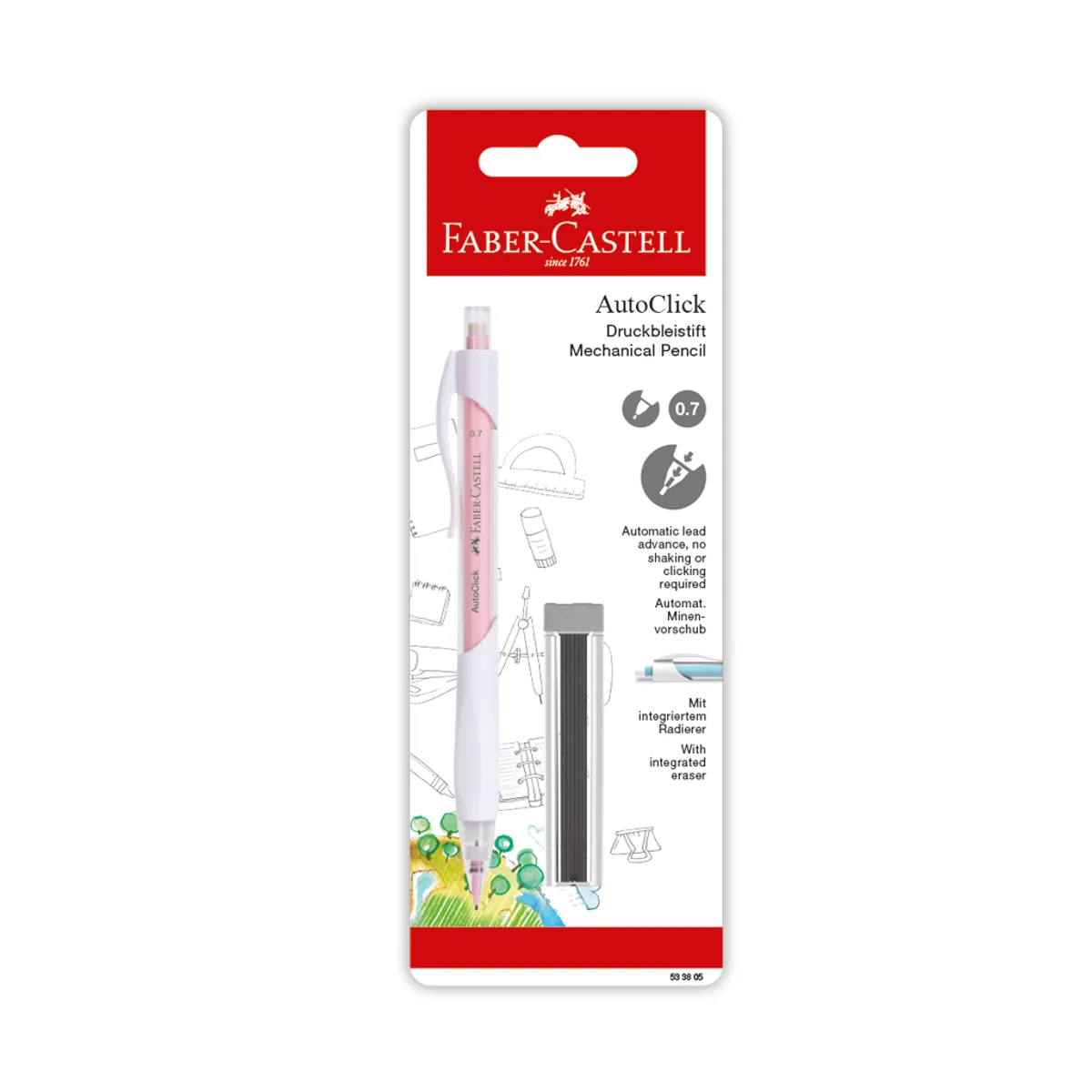 FABER-CASTELL - Portamina Autoclick Faber-Castell 0.7mm Color Pastel