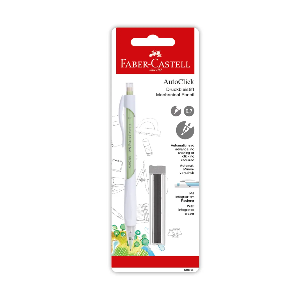 FABER-CASTELL - Portamina Autoclick Faber-Castell 0.7mm Color Pastel
