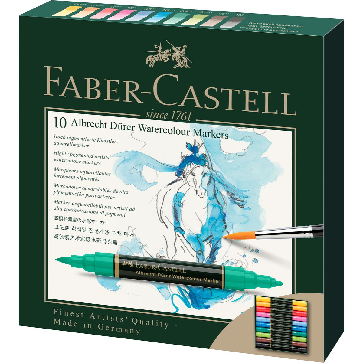 FABER-CASTELL - Marcadores Acuarelables A.Dürer Faber-Castell x10 Colores