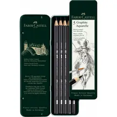 FABER-CASTELL - Lápiz Grafito Graphite Aquarelle x5 uds.