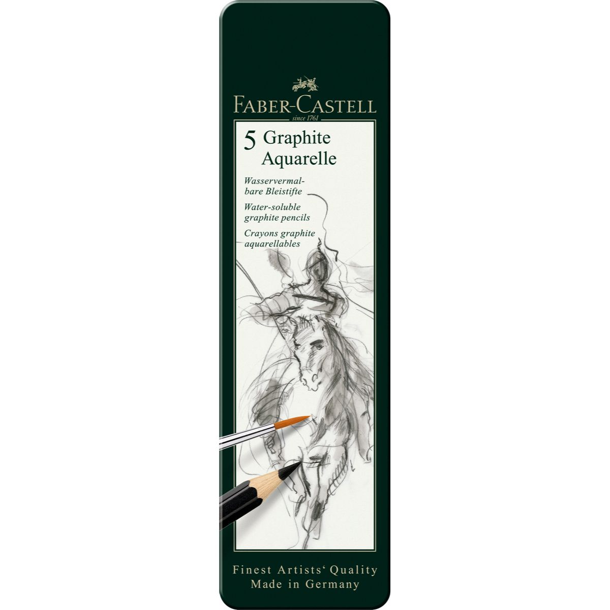 FABER-CASTELL - Lápiz Grafito Graphite Aquarelle Faber-Castell x5 uds.