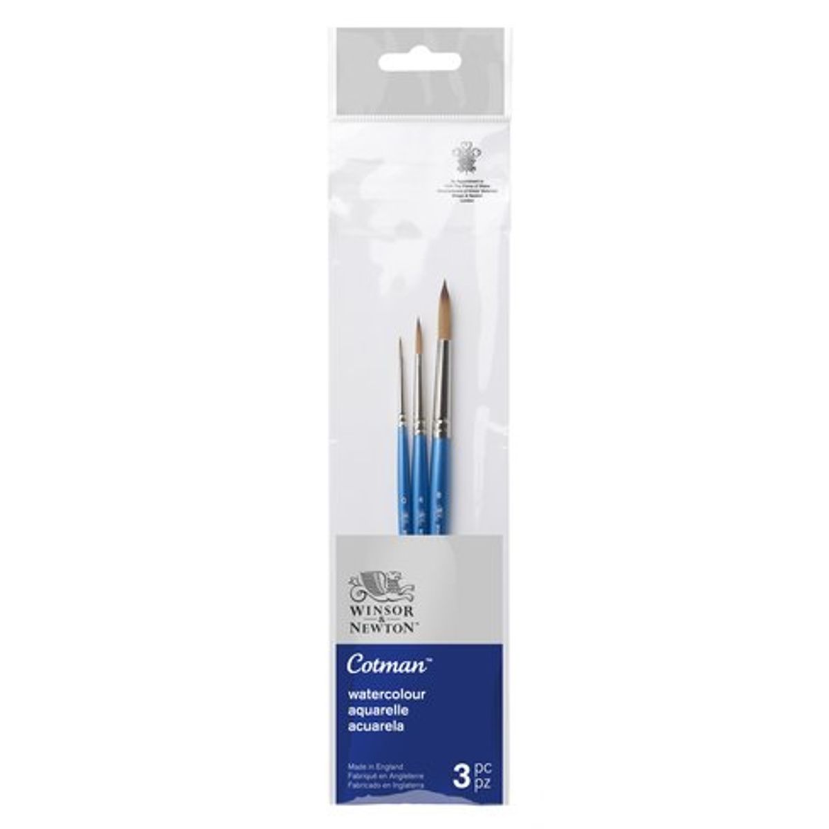 WINSOR AND NEWTON - Set 3 Pinceles Cotman Winsor & Newton Mango Corto V2