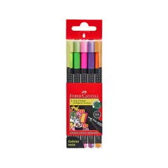 FABER-CASTELL - Marcadores Neón Grip Finepen x5 Colores