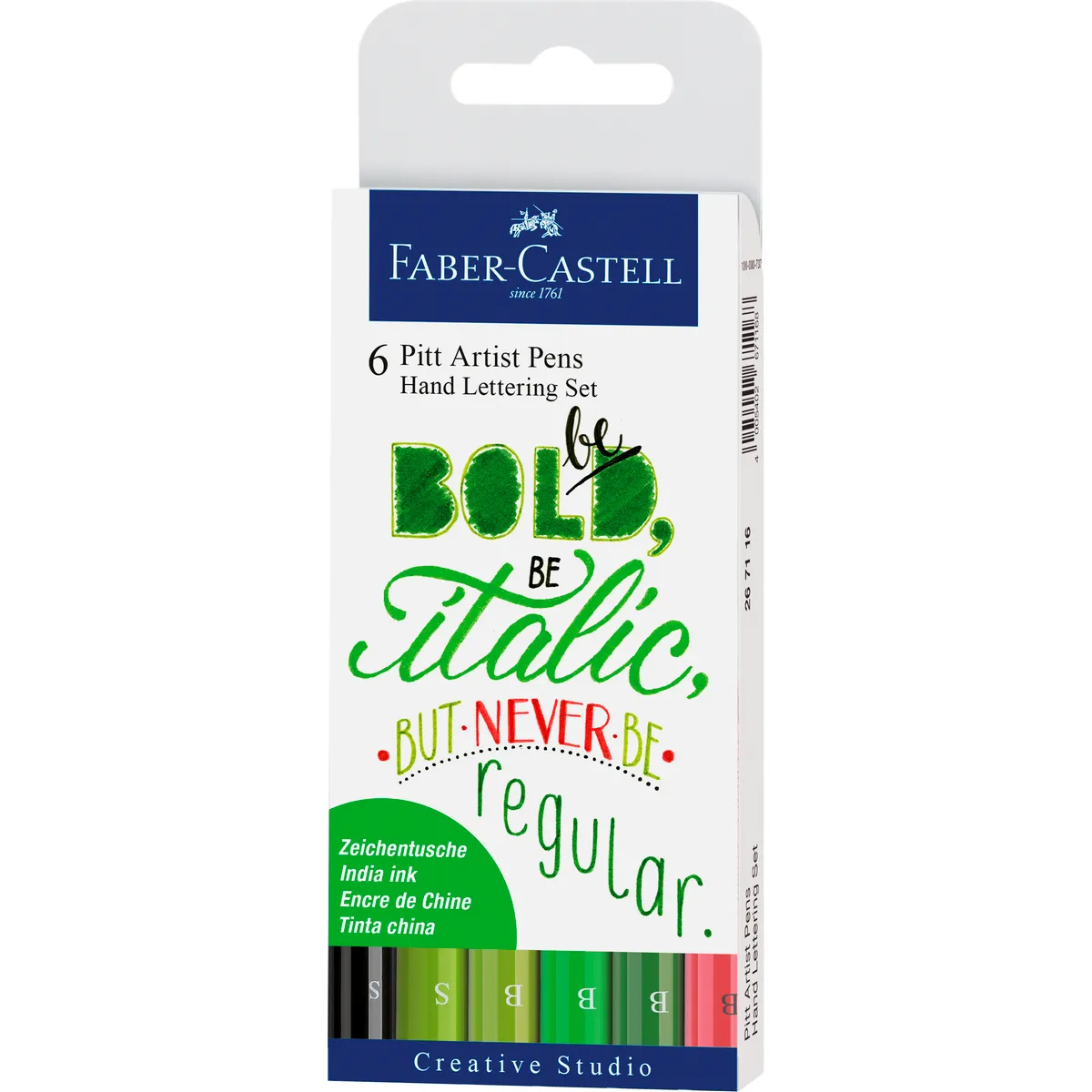 FABER-CASTELL - Marcador Lettering Tonos Verdes Faber-Castell x6 uds.