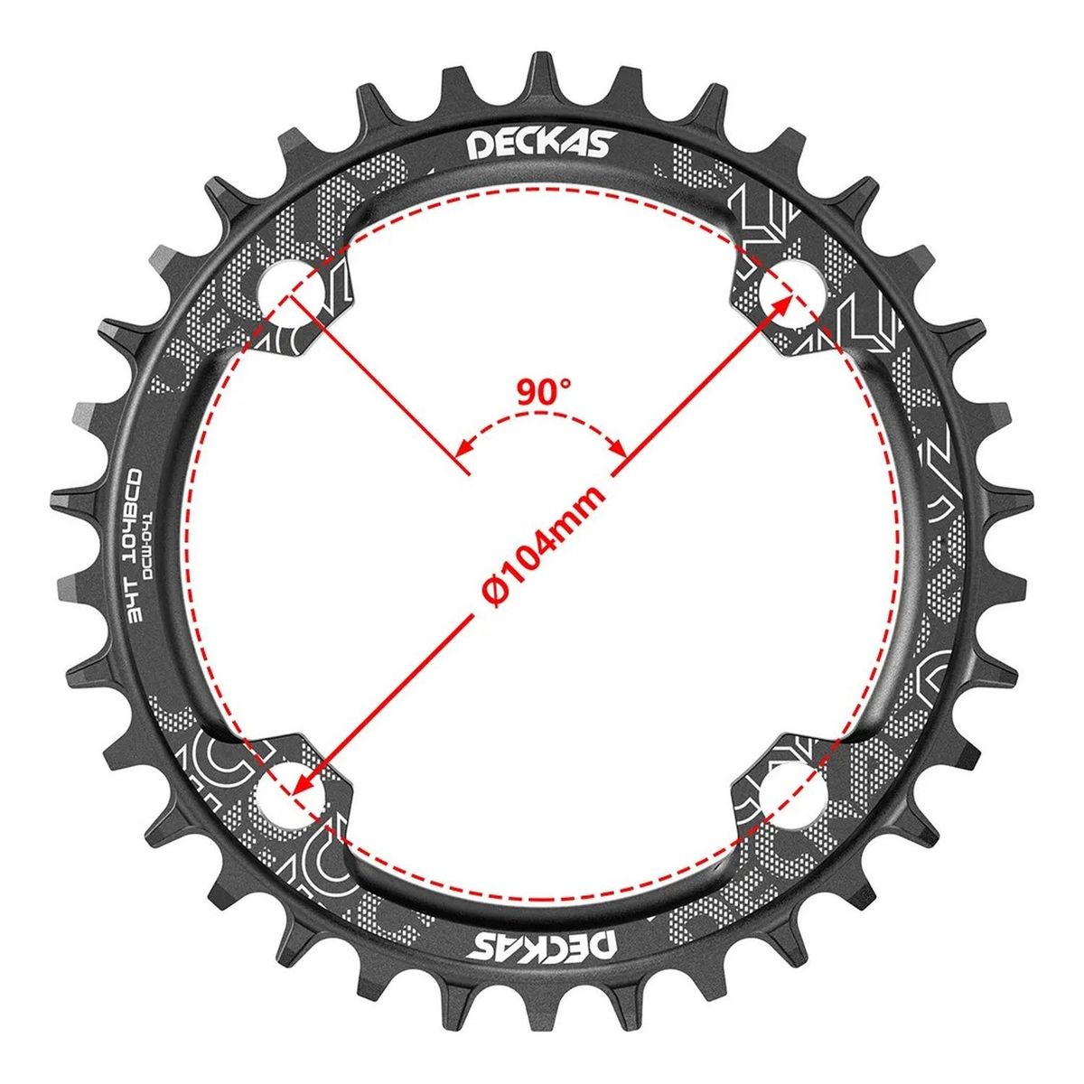 GENERICO - Plato Redondo Mtb Narrow Wide Bicicleta 30t 32t 34t 36t 38t - Rojo
