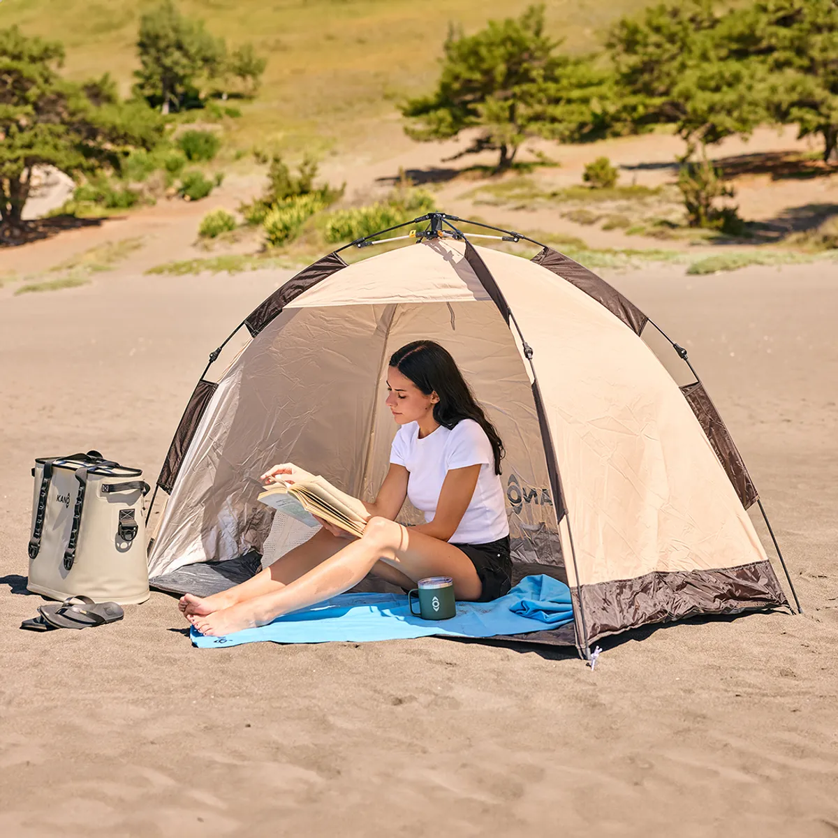 KANO - Carpa Automática de Playa Kano Reñaca Cortaviento con UV30+