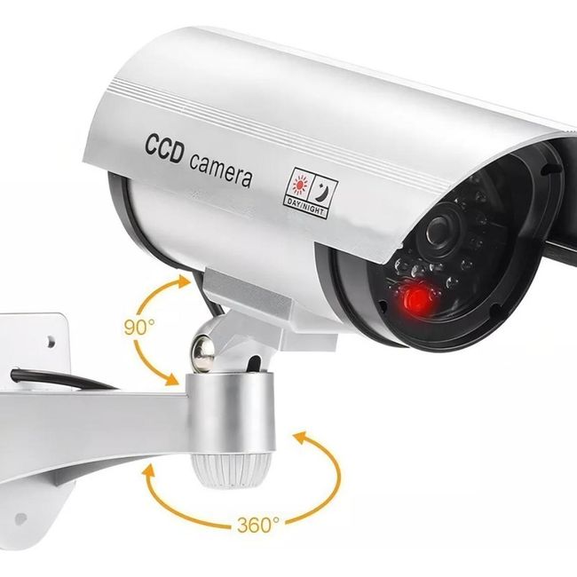 IMPORTCLICK - Cámara Seguridad Falsa LED Gris IMPORTCLICK