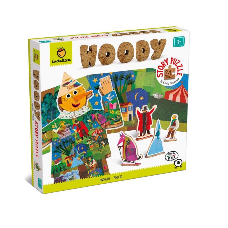 LUDATTICA - Puzzle de Madera Historia Pinocho 24 Piezas Ludattica