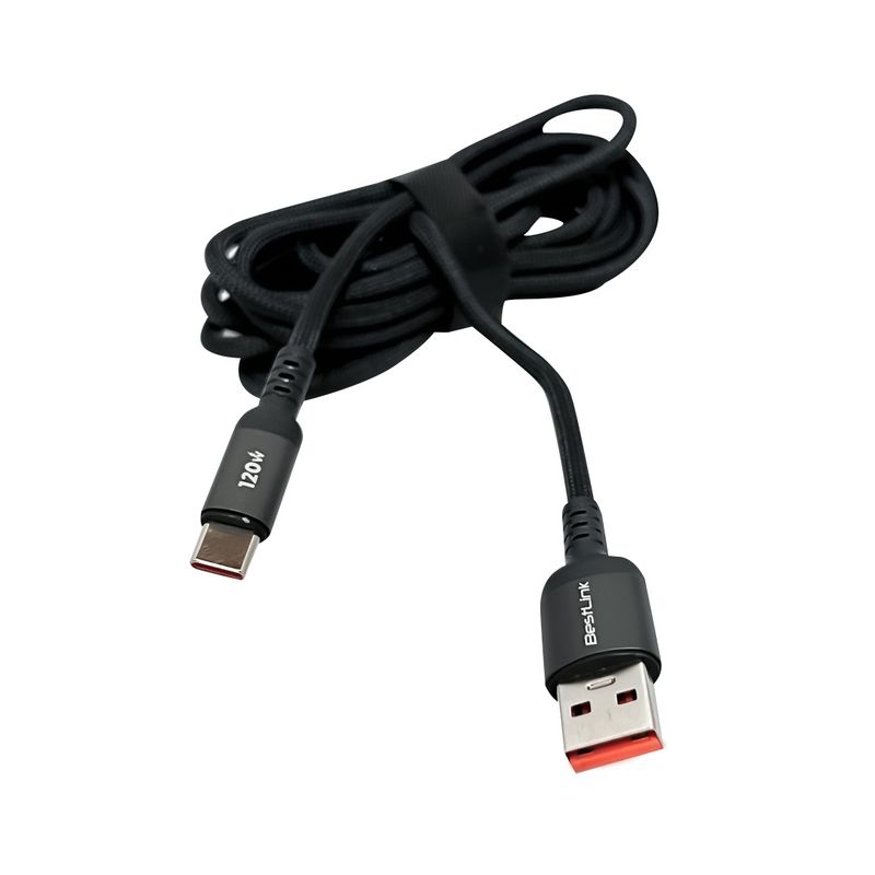 BESTLINK - Cable USB A a USB C Carga Rápida 120W 2Mts Resistente y Antinudo