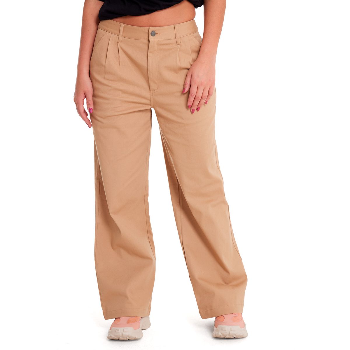 CAT - Pantalón Mujer Wide Leg Stretch Chino Beige/Crudo CAT