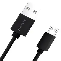 BESTLINK - CABLE MICRO USB A USB 2 MTS. NEGRO.