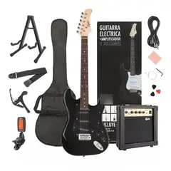 GENERICO - Guitarra Electrica Epic 39 Pack Amplificador+Accesorios Negr