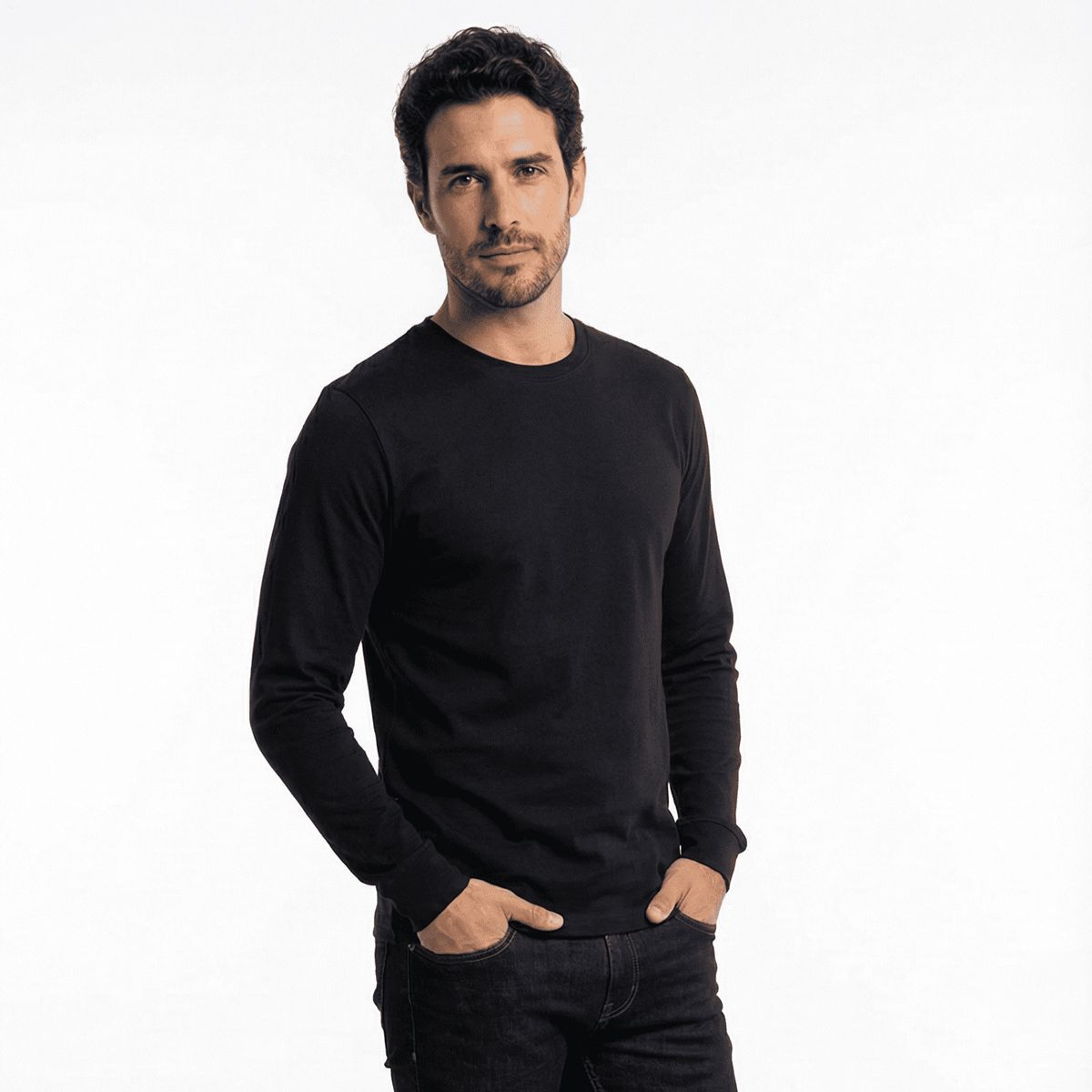 T WORLD - Polera Algodón Manga Larga Cuello Redondo UV Antipilling