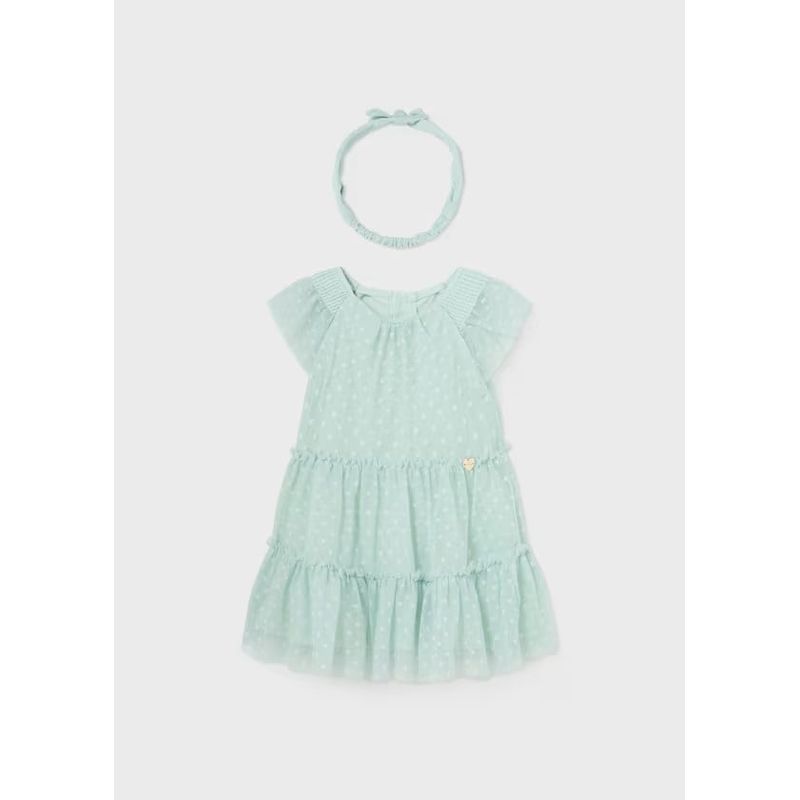 MAYORAL - Vestido con diadema tul plumeti bebé