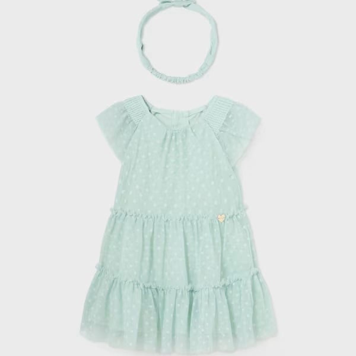MAYORAL - Vestido con diadema tul plumeti bebé