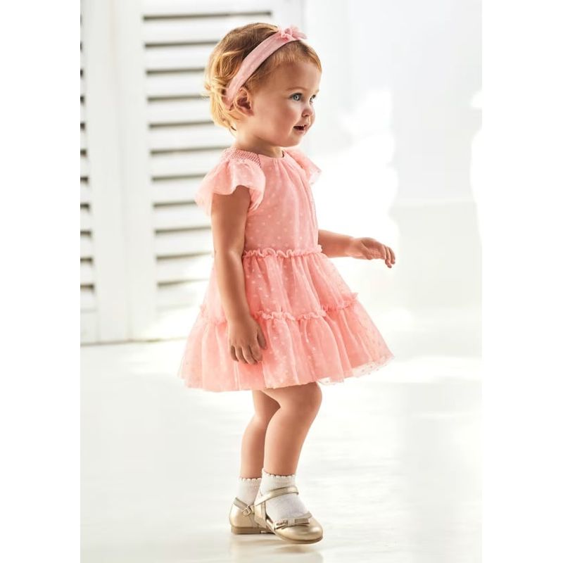 MAYORAL - Vestido con diadema tul plumeti bebé