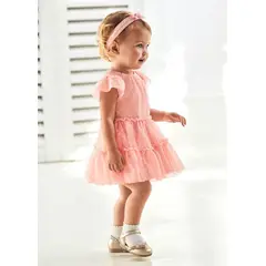 MAYORAL - Vestido con diadema tul plumeti bebé
