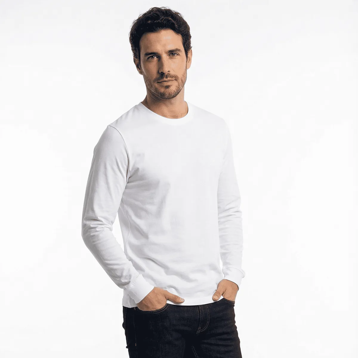 T WORLD - Polera Algodón Manga Larga Cuello Redondo UV Antipilling
